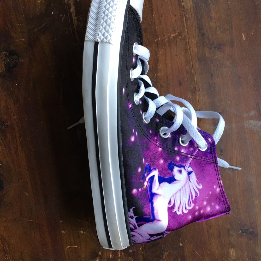Converse Black and Purple Galaxy High-Top Sneakers - Picture 2 of 7